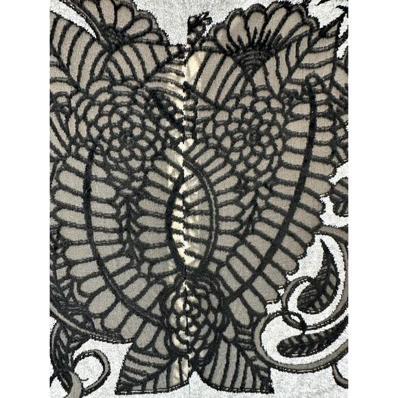 Yigal Azroul Gray Black Dressy Emo Goth Vamp Velvet Sleeveless Dress Size 10 - Picture 8 of 13